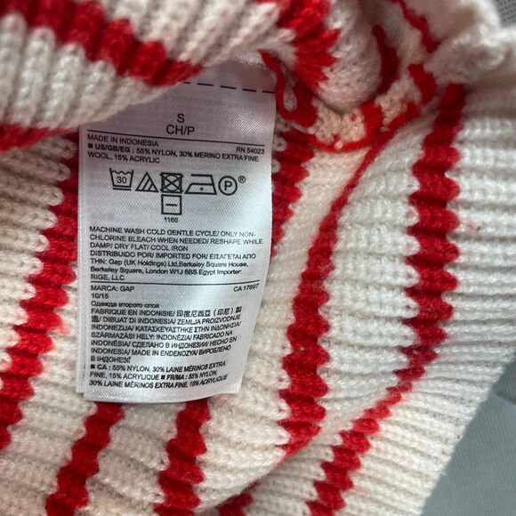 GAP Maternity Women's Sweater Small Cream Red Striped Long Sleeve Everyday Wear - Picture 5 of 8
